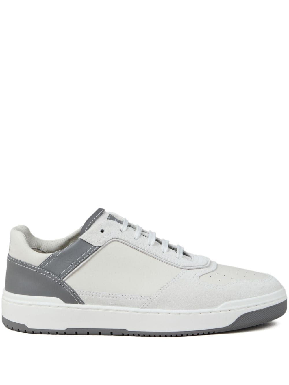 logo-patch leather sneakers - 1