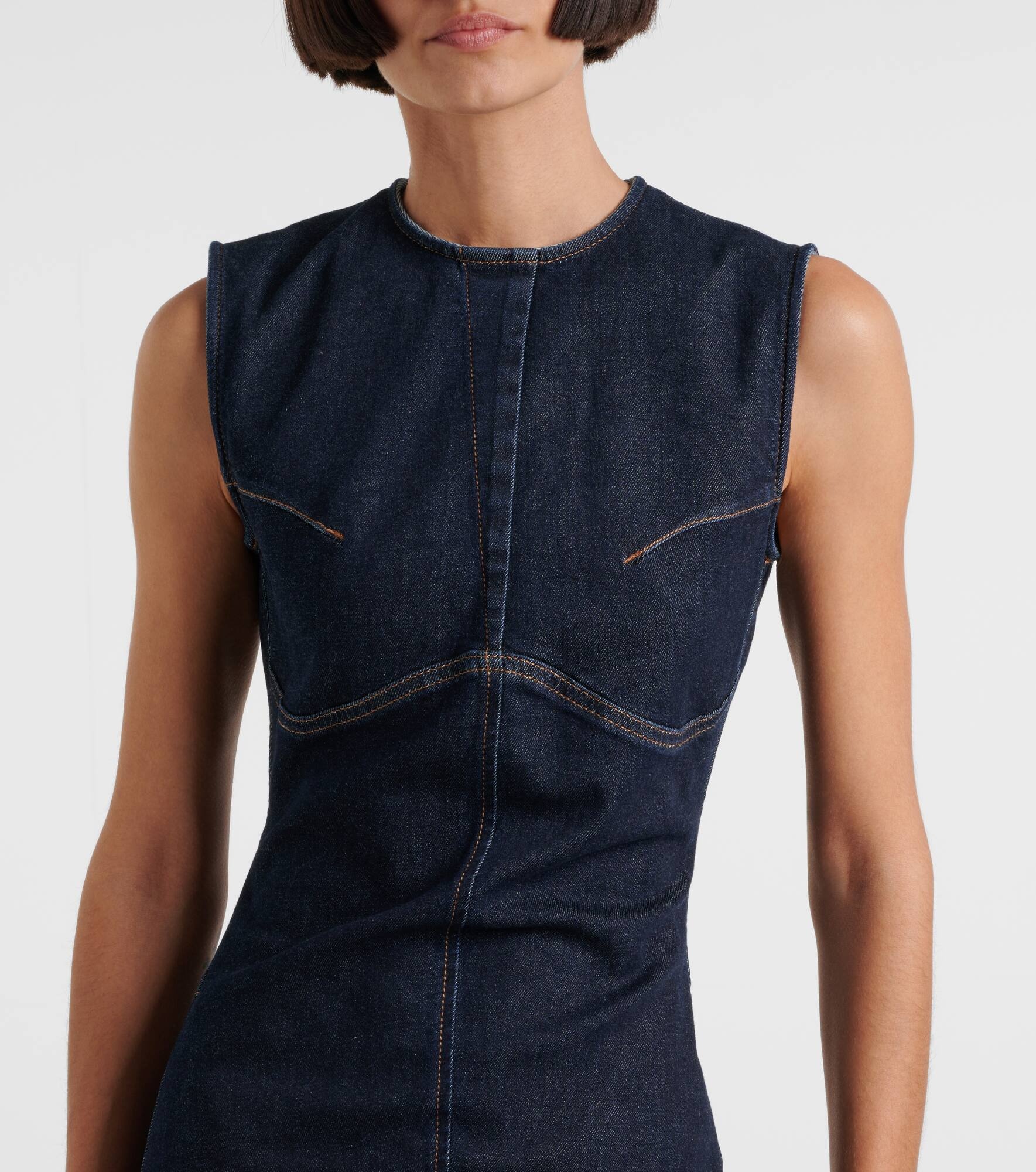 Geranio denim midi dress - 4