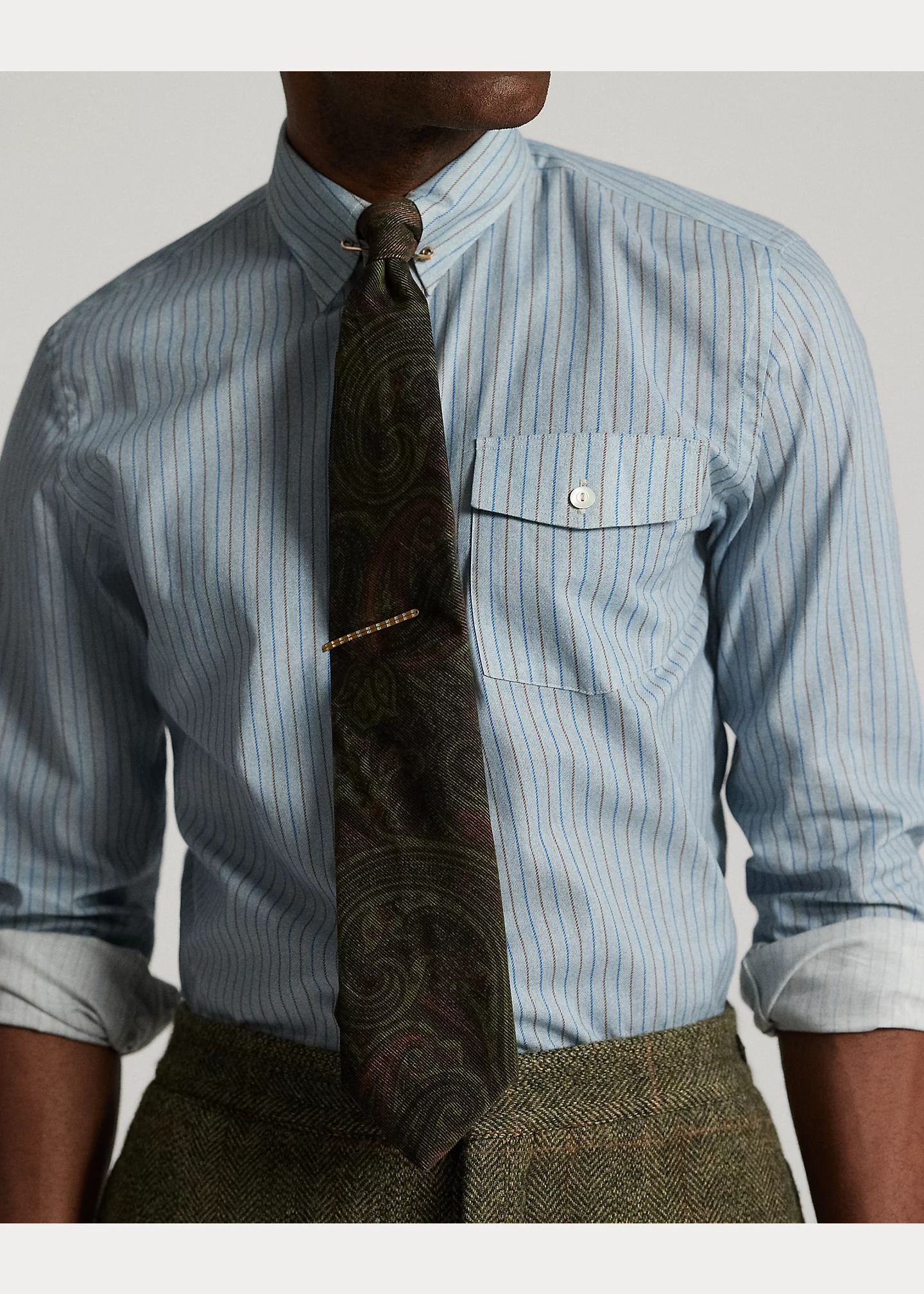 Slim Fit Stripe-Print Woven Shirt - 5