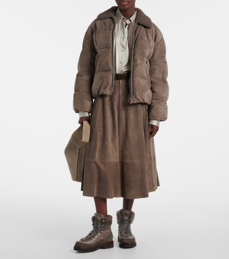Brunello Cucinelli Shearling-lined leather ankle boots outlook