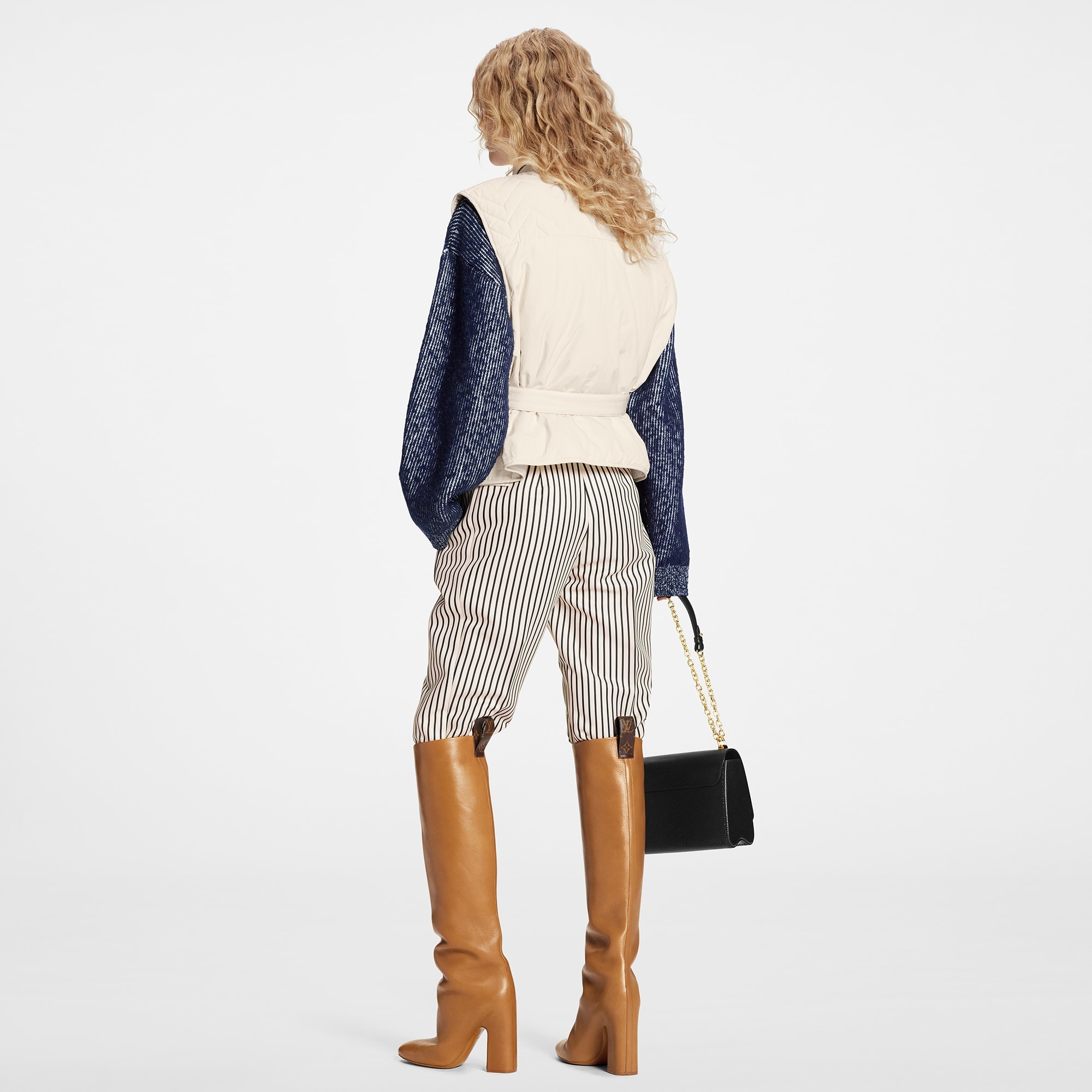 Herringbone Quilting Sleeveless Jacket - 3