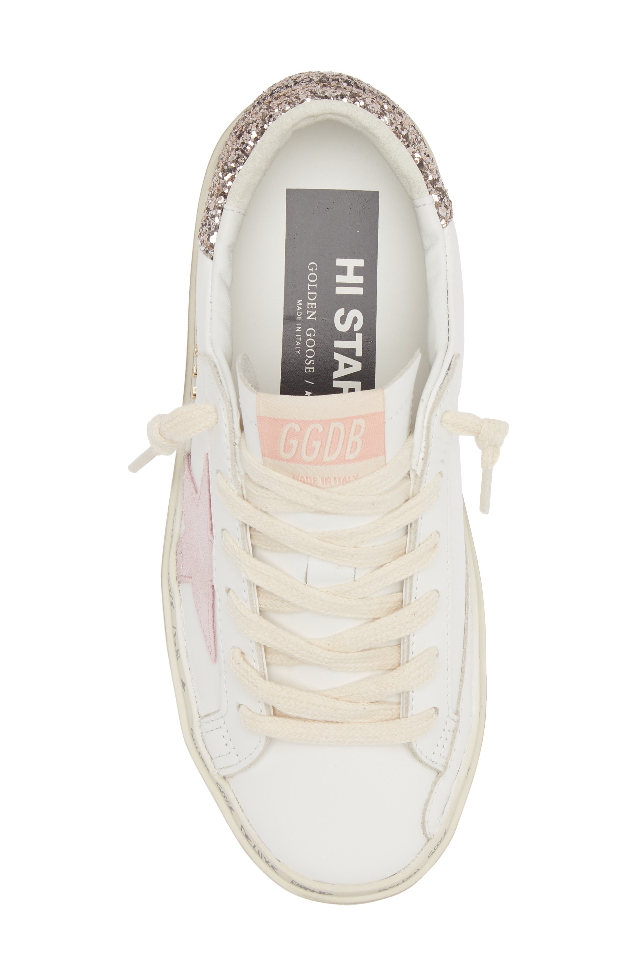 Golden Goose Hi Star Platform Sneaker in White/Pink at Nordstrom - 5