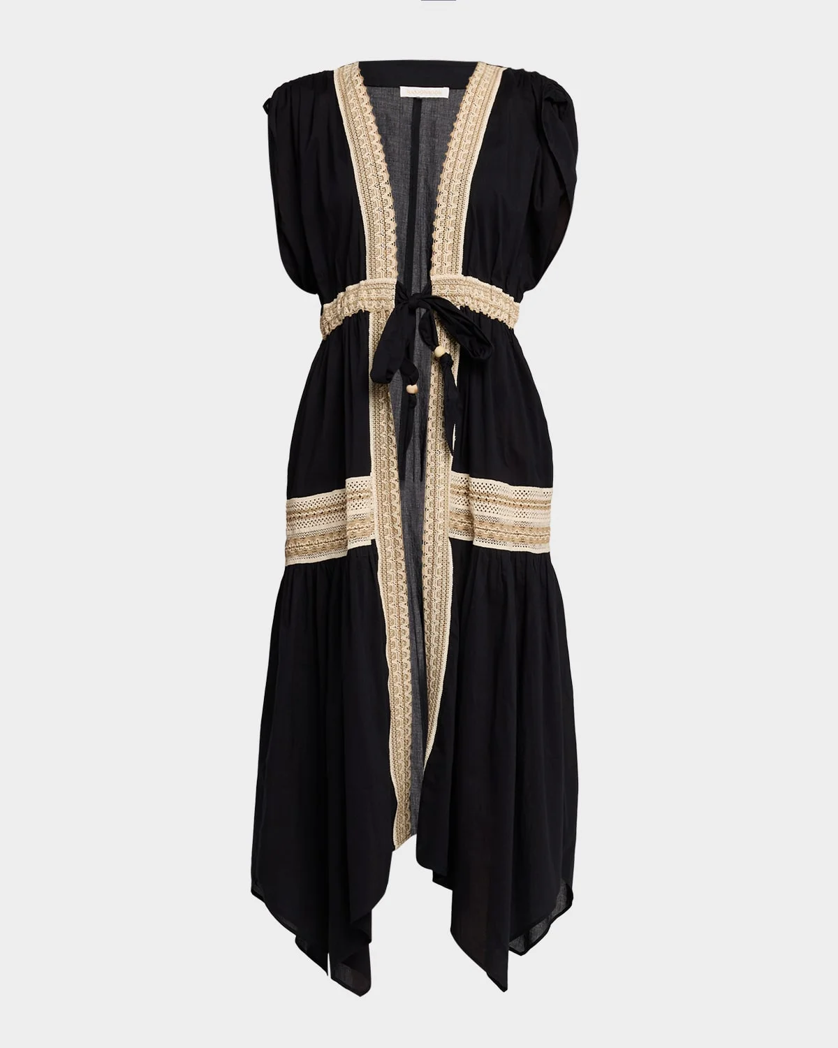 Audra Embroidered Cotton Tie-Waist Coverup Dress - 1