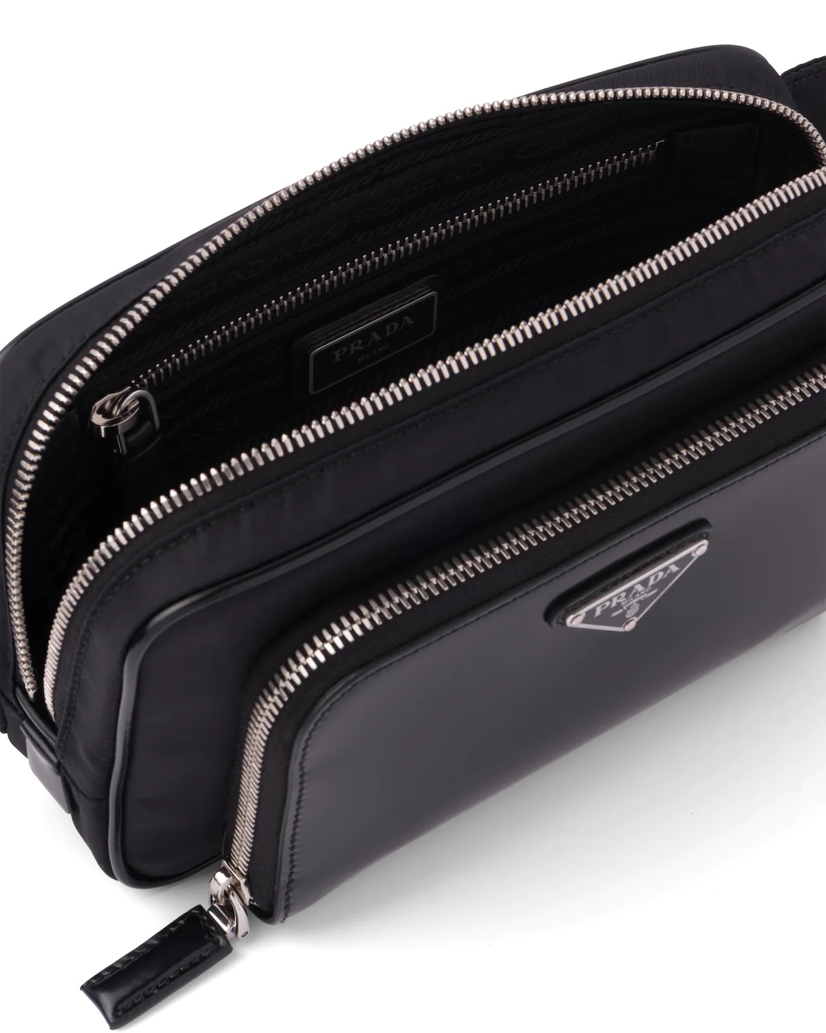 Re-Nylon and brushed leather belt bag - 5