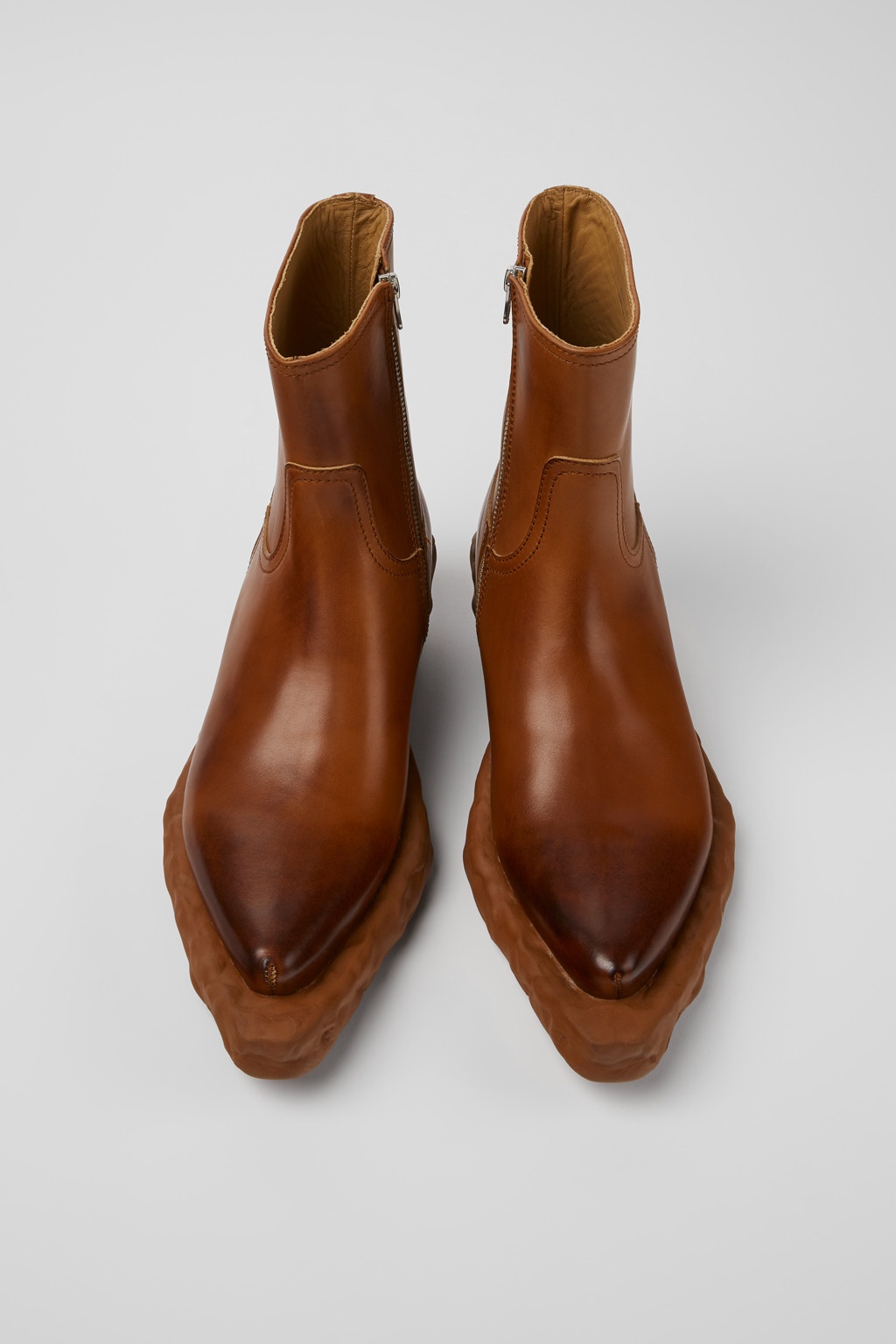 Brown leather boots - 4
