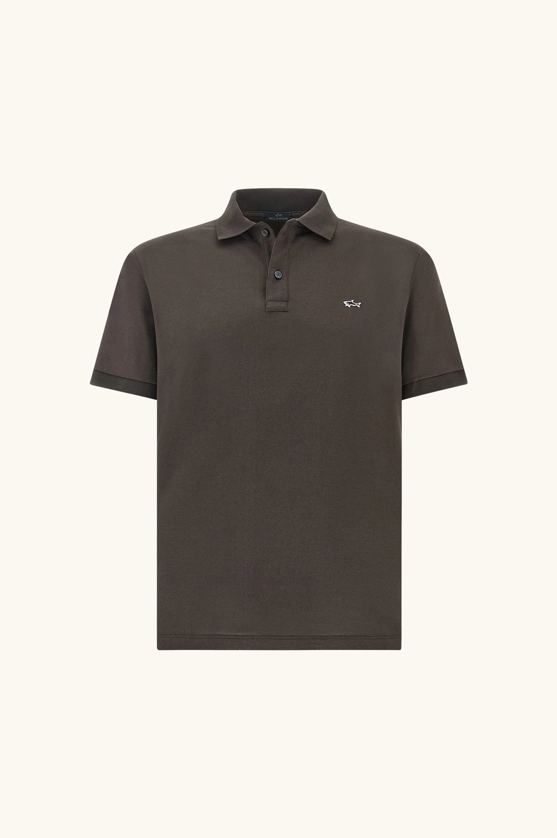 DOUBLE PIQUÉ COTTON POLO SHIRT WITH SHARK EMBROIDERY - 1