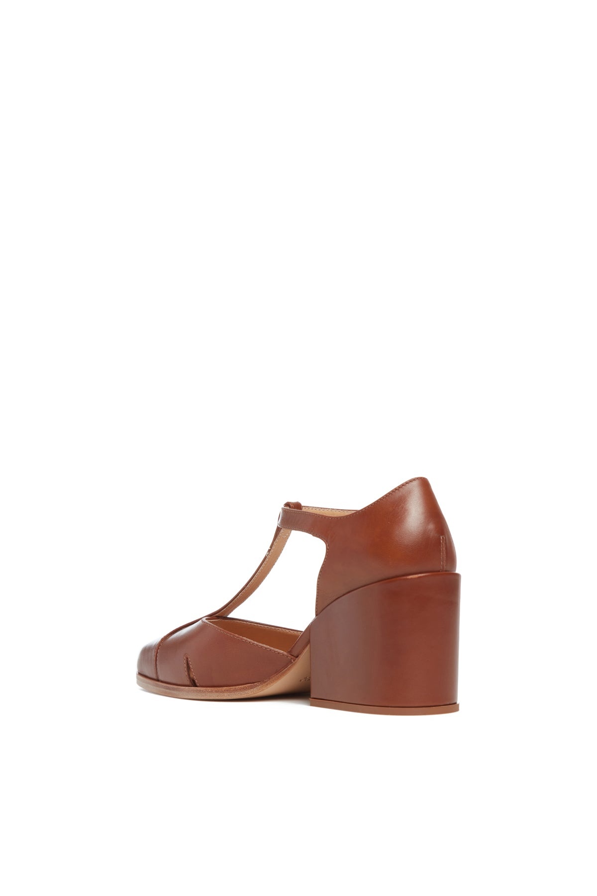 Hawes T-Strap Heel in Cognac Leather - 3