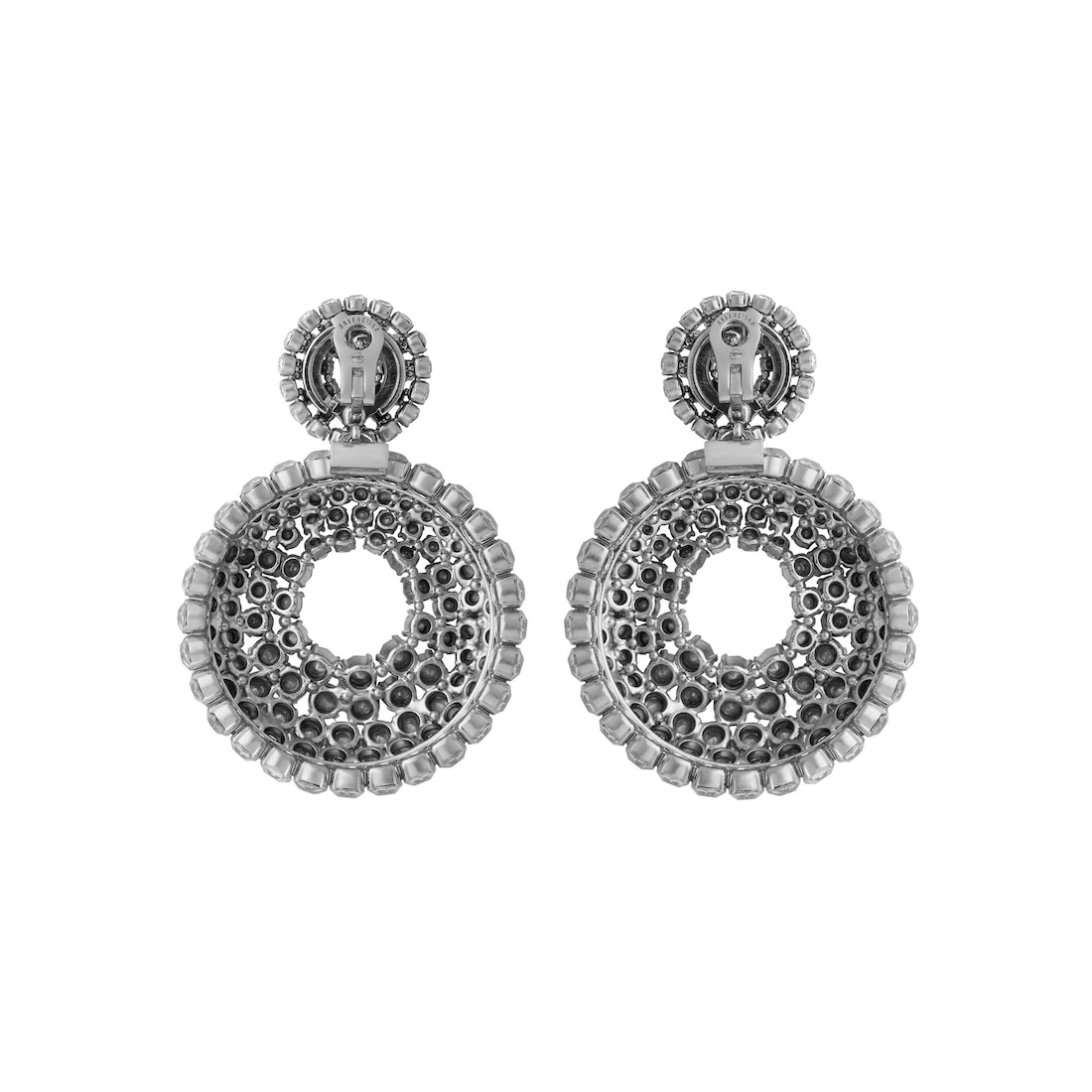 Women's Palazzo Round Earrings in Antique Silver - 2