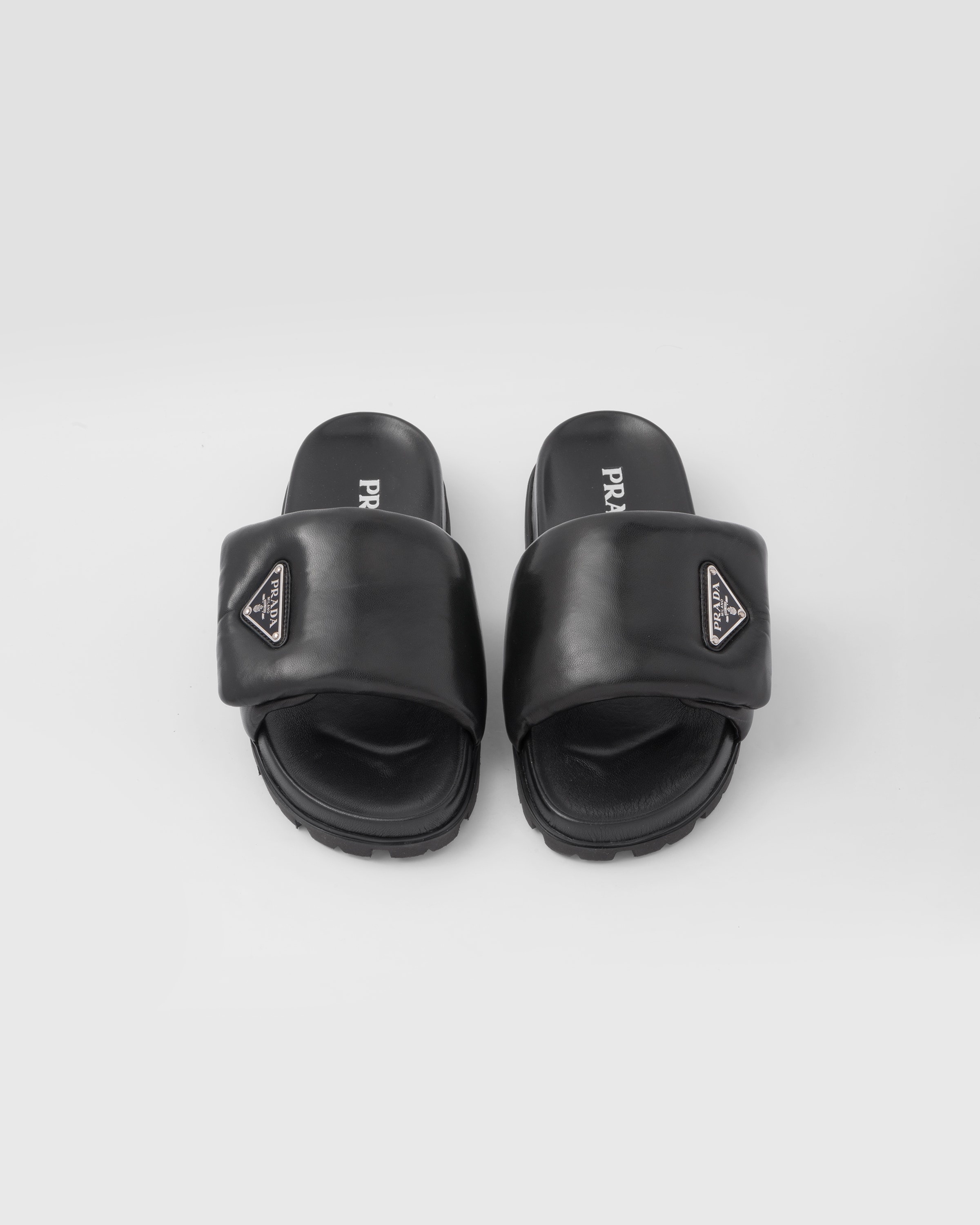 Soft padded nappa leather slides - 4