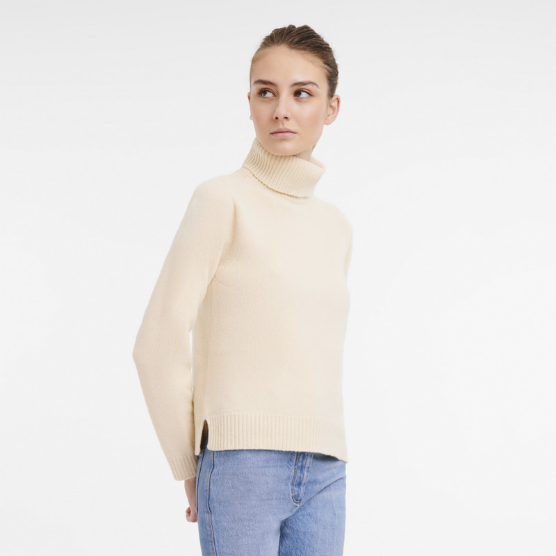 Turtleneck sweater Ecru - Knit 3