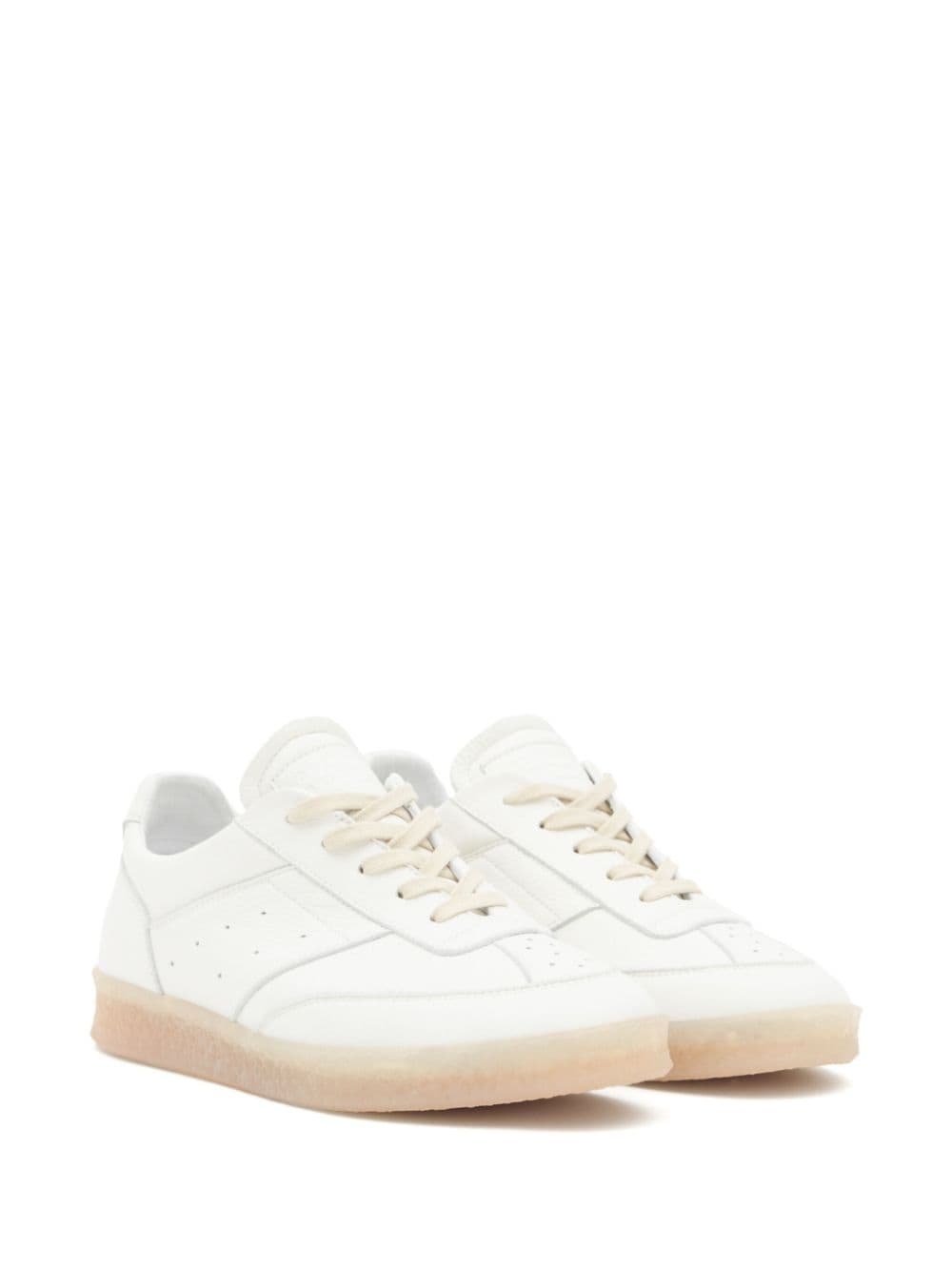 stitch-logo leather sneakers - 2
