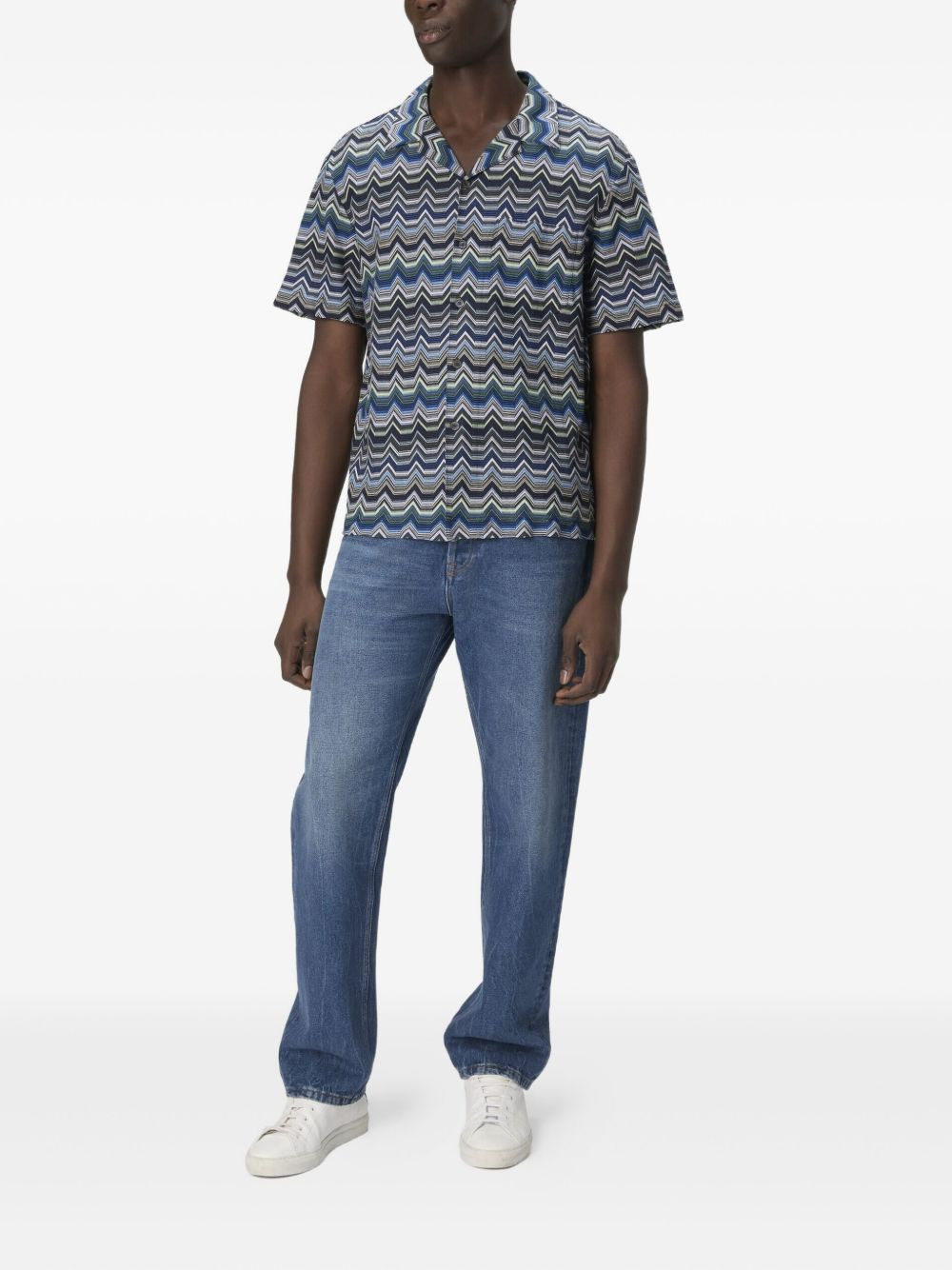 zig-zag short-sleeved shirt - 2