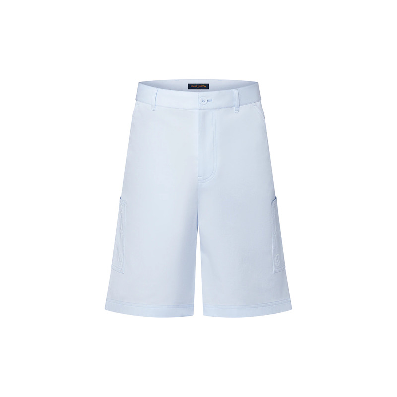 Flocked Cotton Cargo Shorts 1