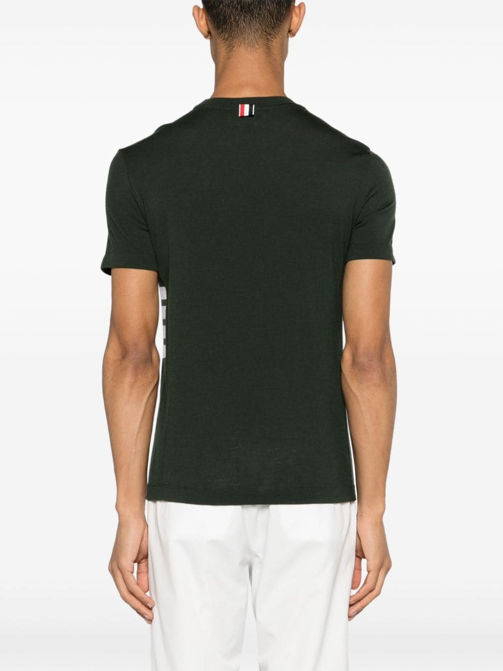 stripe-detailing wool T-shirt - 4