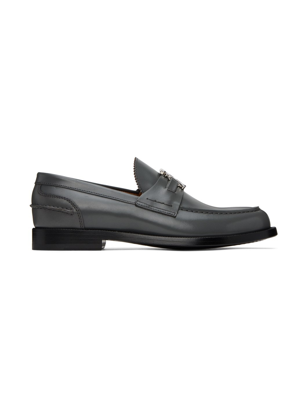 Gray Monogram Motif Loafers - 1