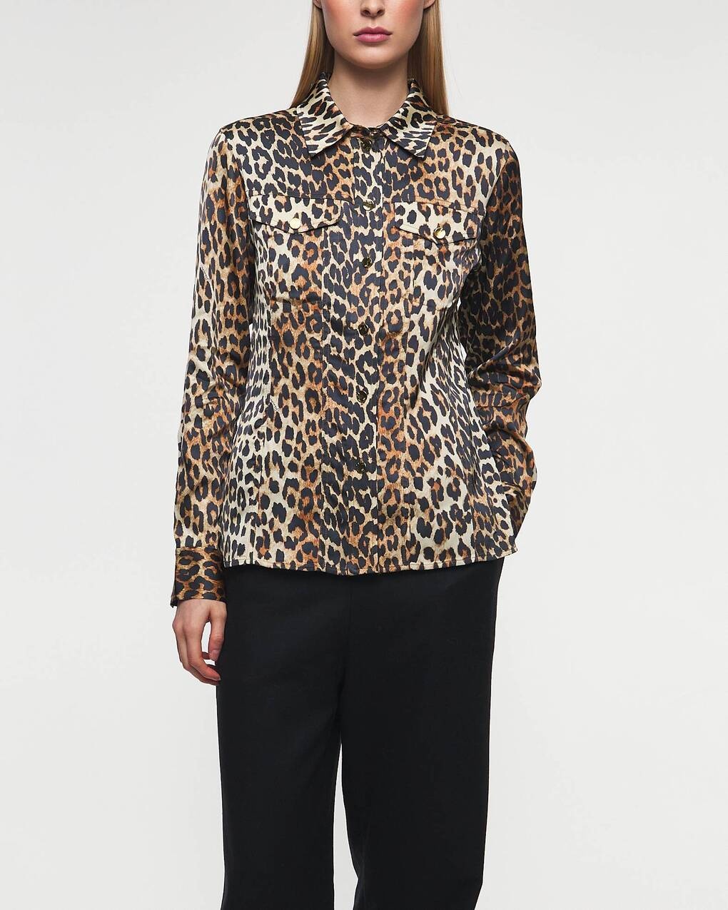 Printed Satin Shirt Leopard - 2