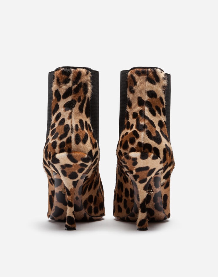 Leopard-print pony hair ankle boots - 3