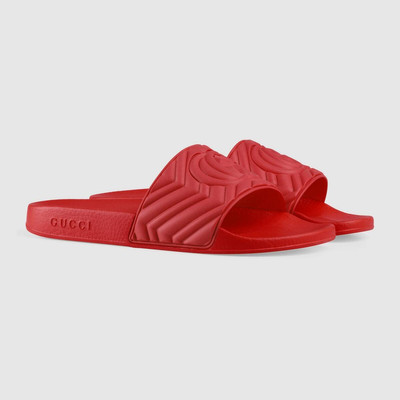 GUCCI Men's matelassé rubber slide outlook