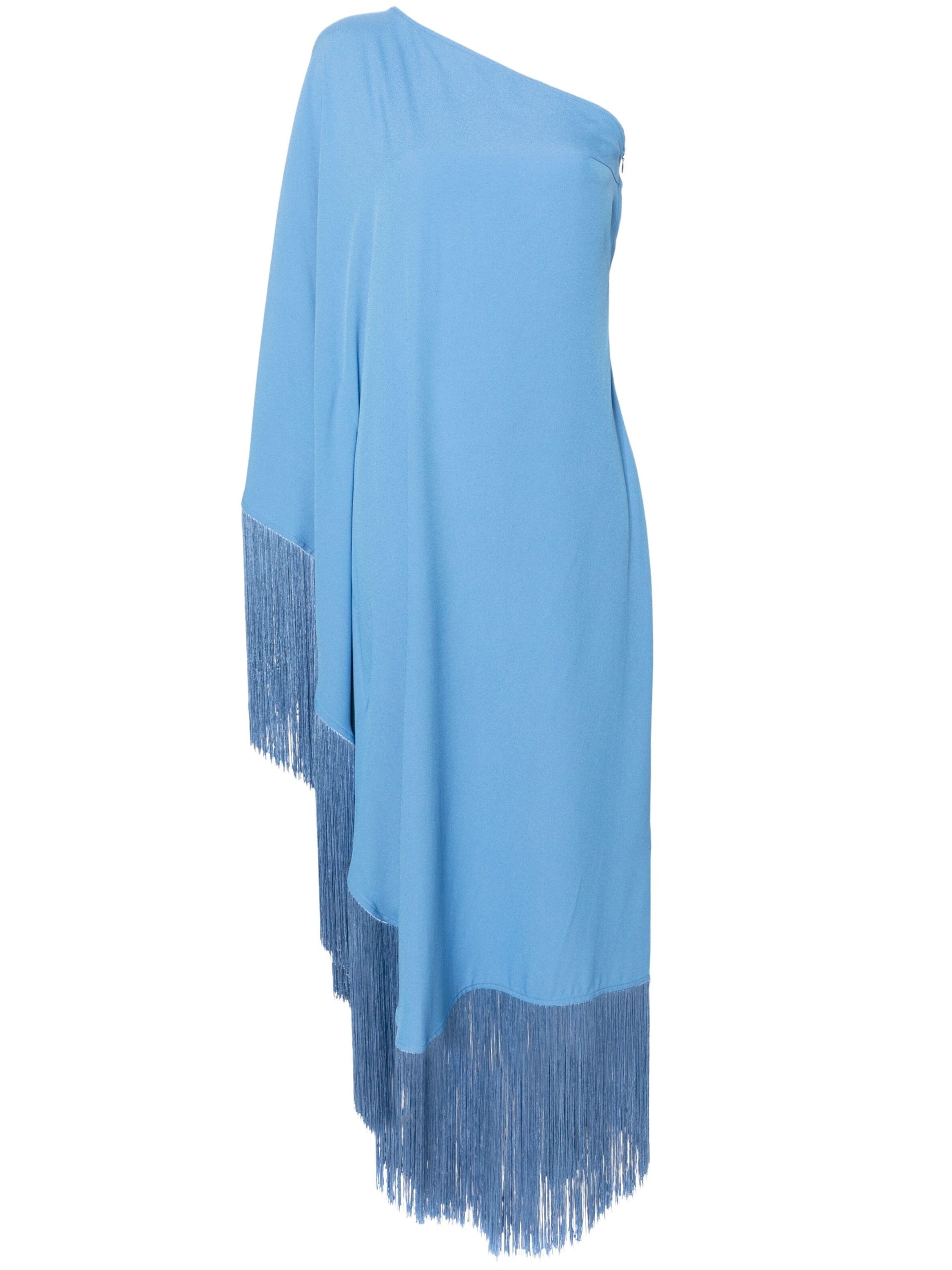 Blue Spritz Fringed Midi Dress - 1