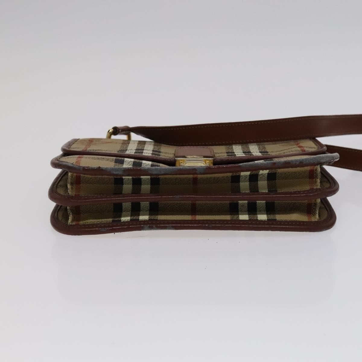 Burberry Nova Check Shoulder Bag Pvc Beige Brown Gold - 8