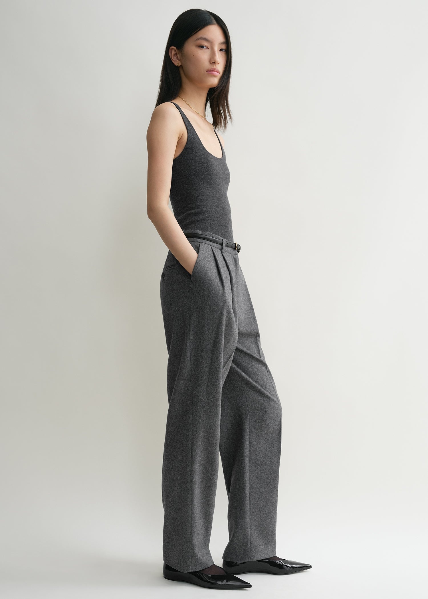 Compact knit tank grey melange - 3