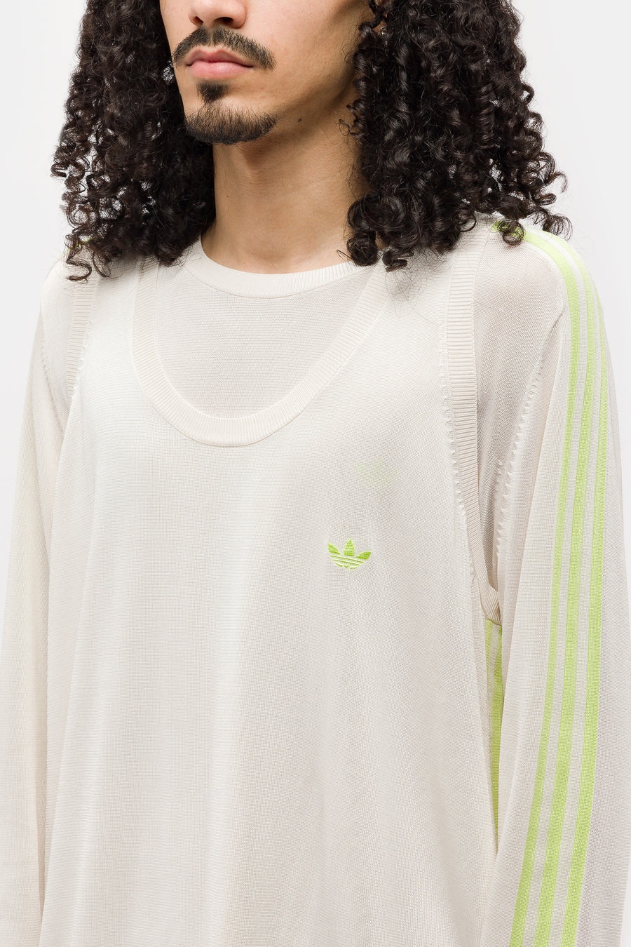 Wales Bonner Knit Vest in Chalk White/Semi Frozen Yellow - 4