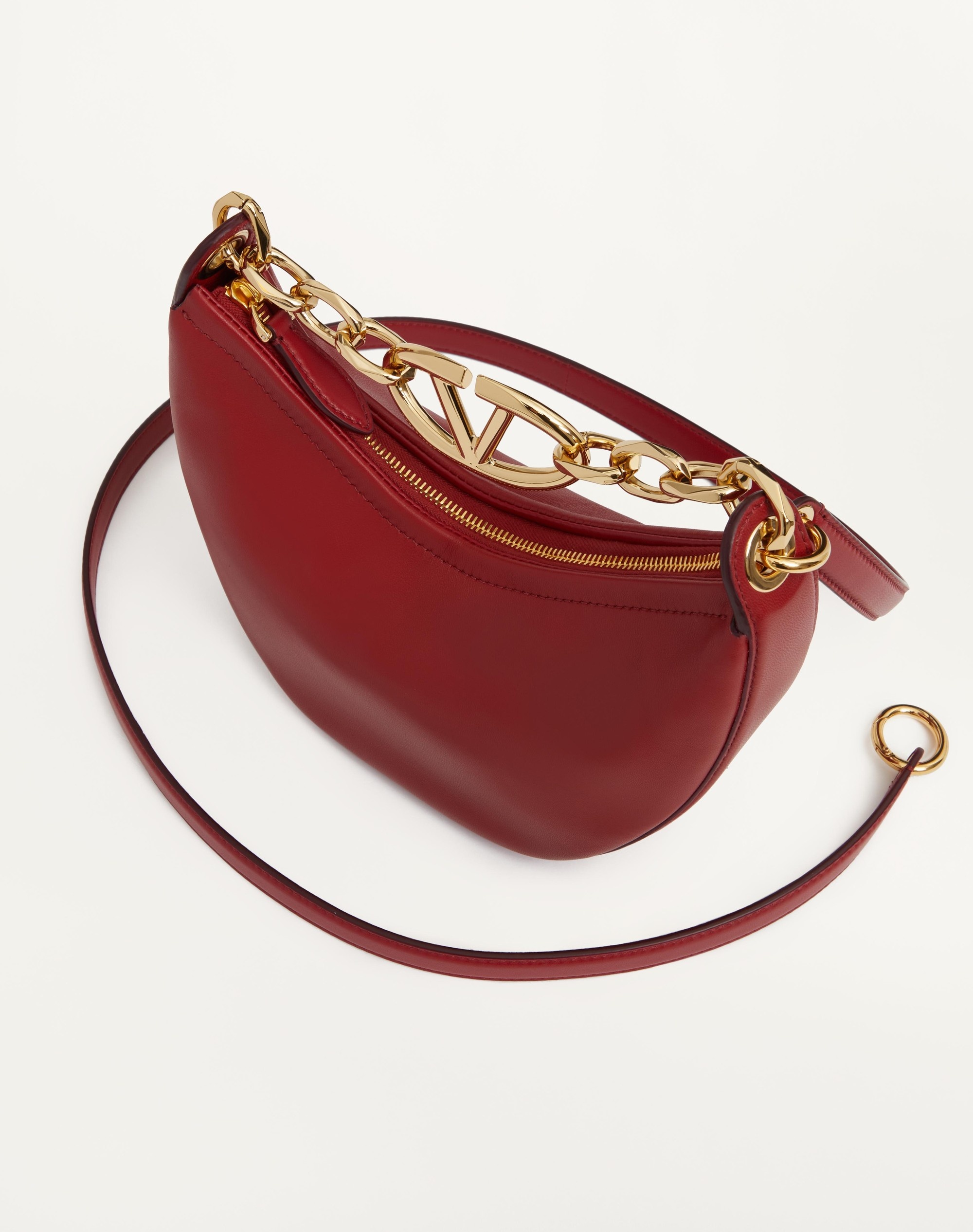 VLOGO MOON MINI HOBO BAG IN NAPPA LEATHER WITH CHAIN - 5