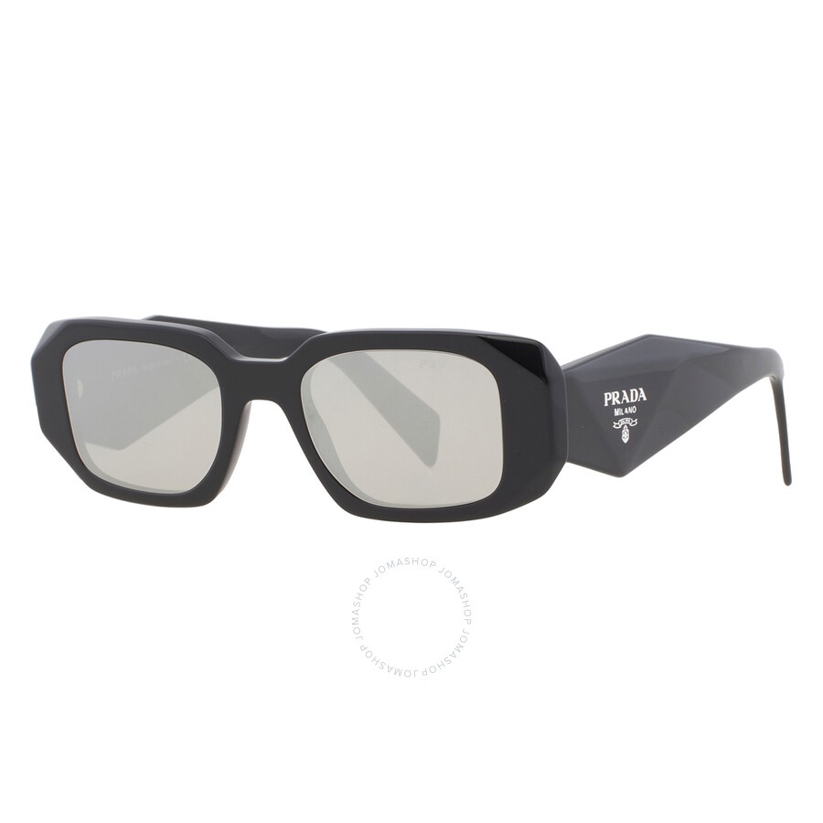 Prada Light Grey Mirror Silver Geometric Ladies Sunglasses PR 17WS 1AB2B0 49 - 5