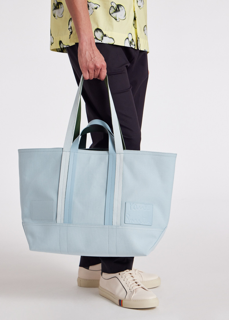 Sky Blue Canvas Reversible Tote Bag 9