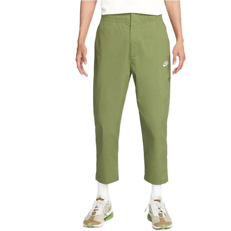 Men's Nike Solid Color Logo Embroidered Straight Sports Pants/Trousers/Joggers Autumn Green DM6824-3 - 4