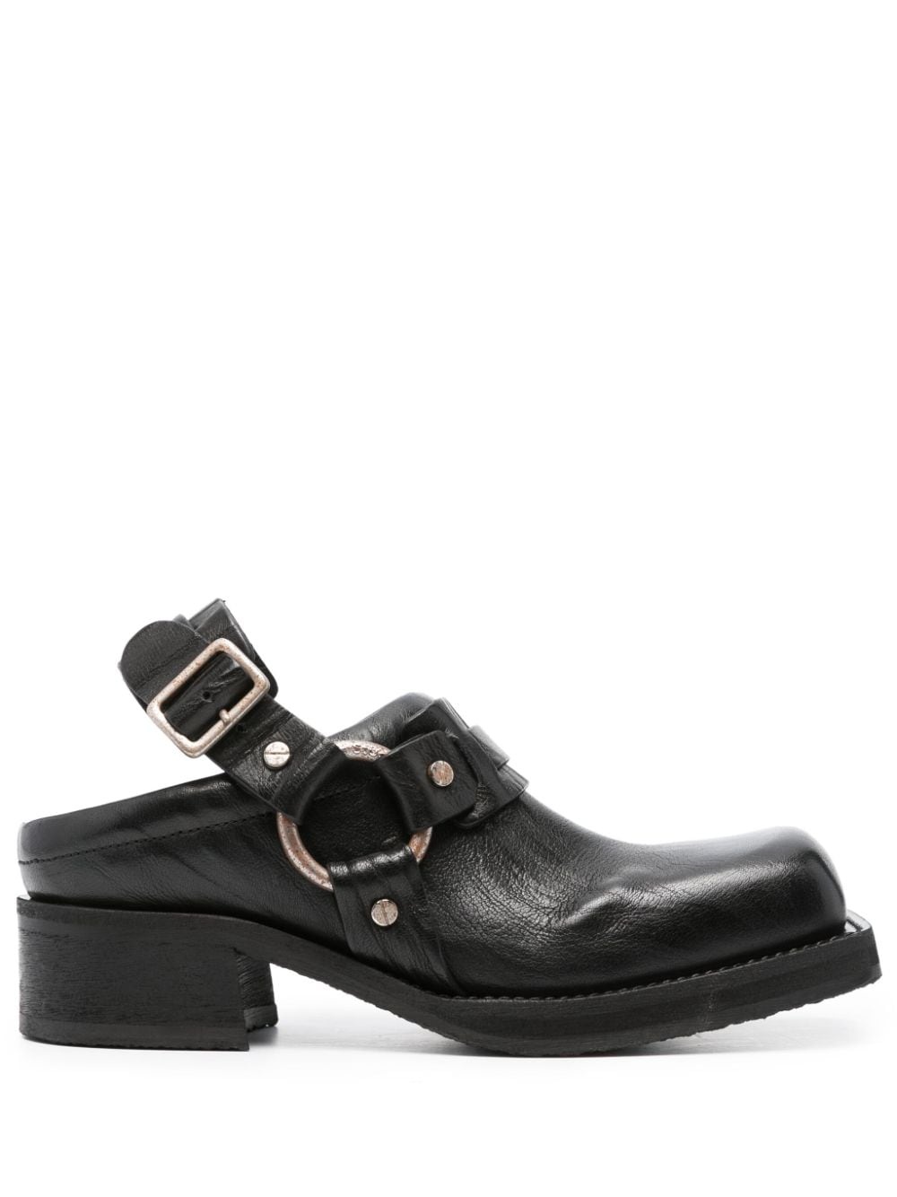 40mm square-toe leather mules - 1