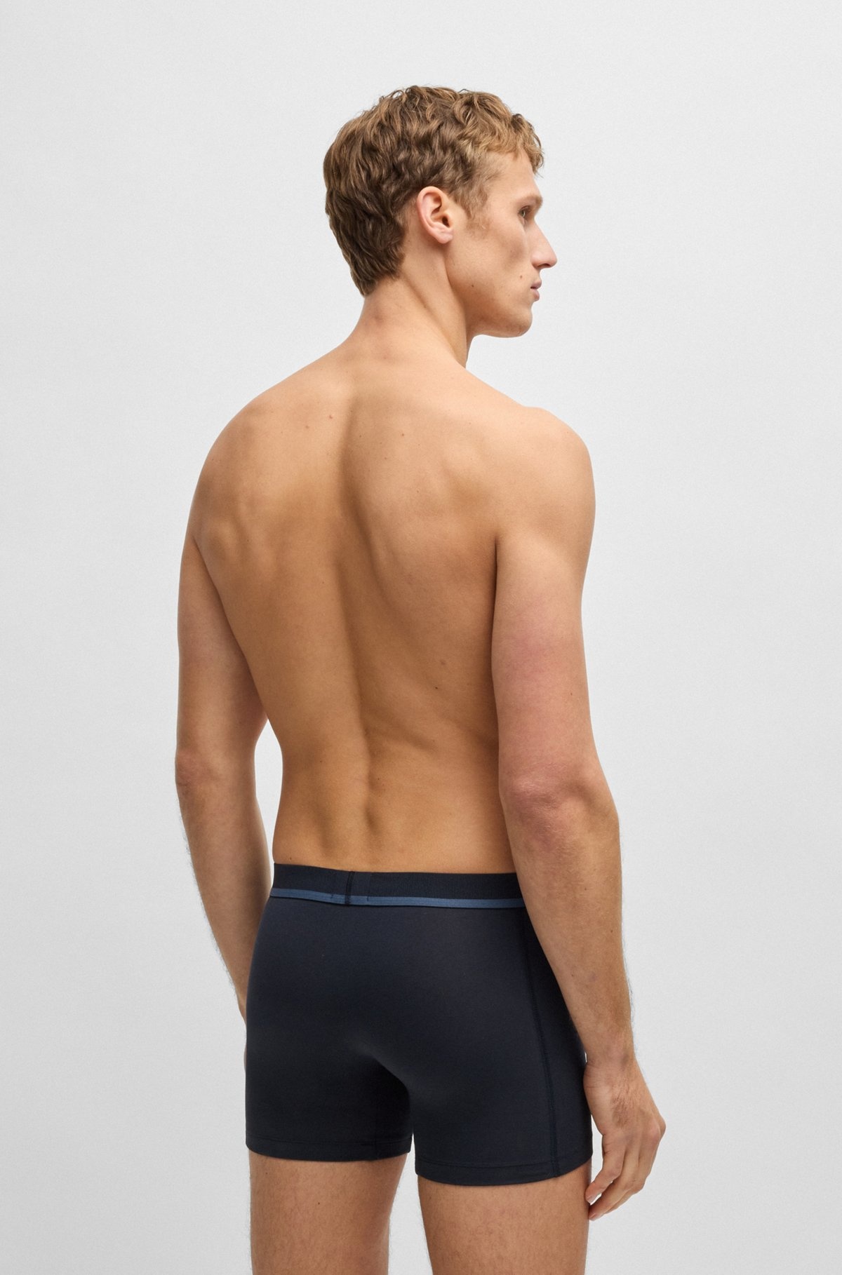 STRETCH-COTTON BOXER BRIEFS WITH LOGO WAISTBAND - 3