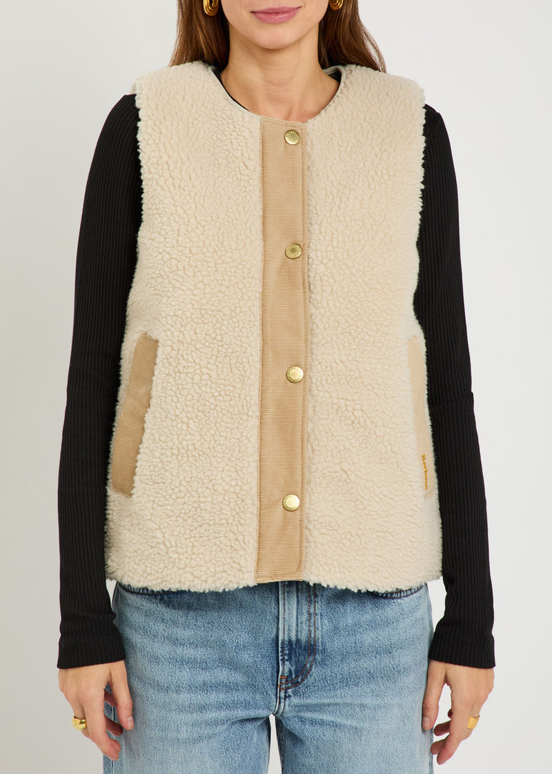 Barbour Barbour Dulsie Corduroy-trim Fleece Gilet outlook