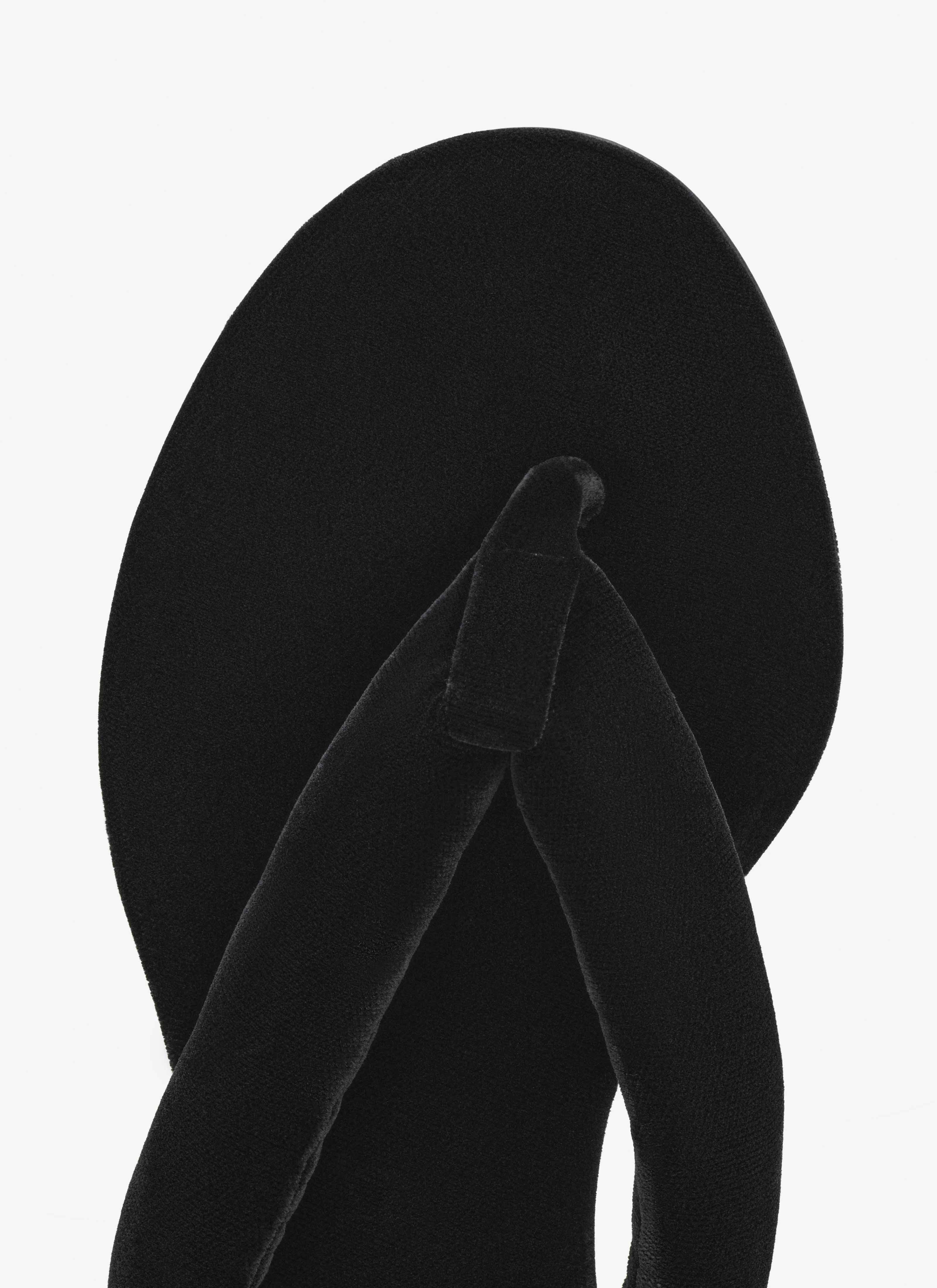 HEEL THONG MULES IN VELVET - 4