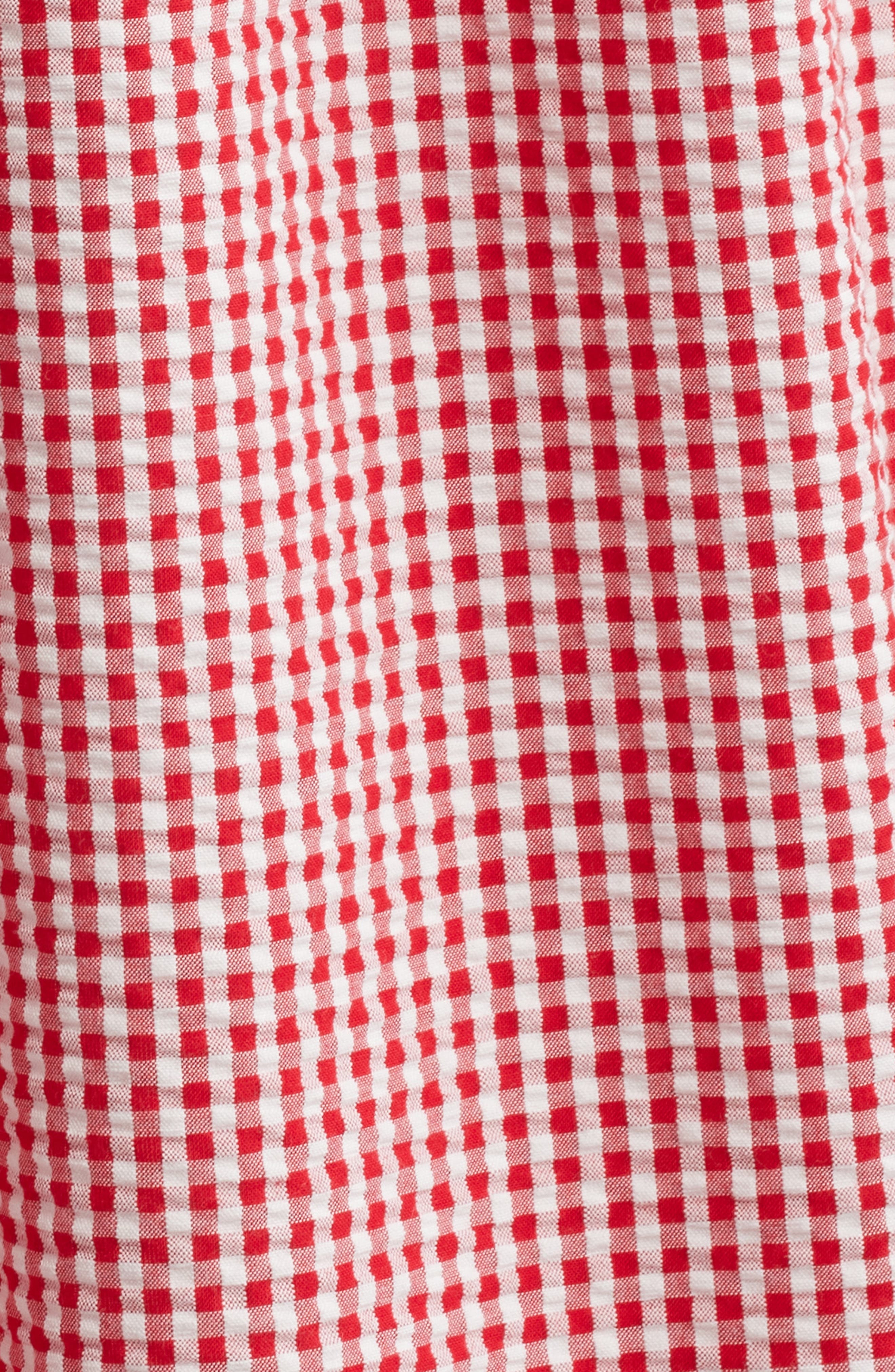DÔEN Belline Check Midi Dress in Rouge La Maddalena Gingham at Nordstrom - 6