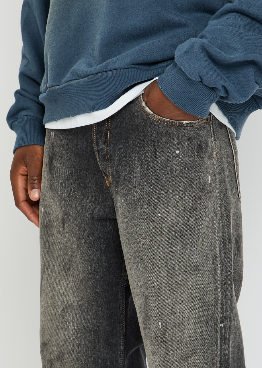 Acne Studios Paint-splatter Straight-leg Jeans - 5