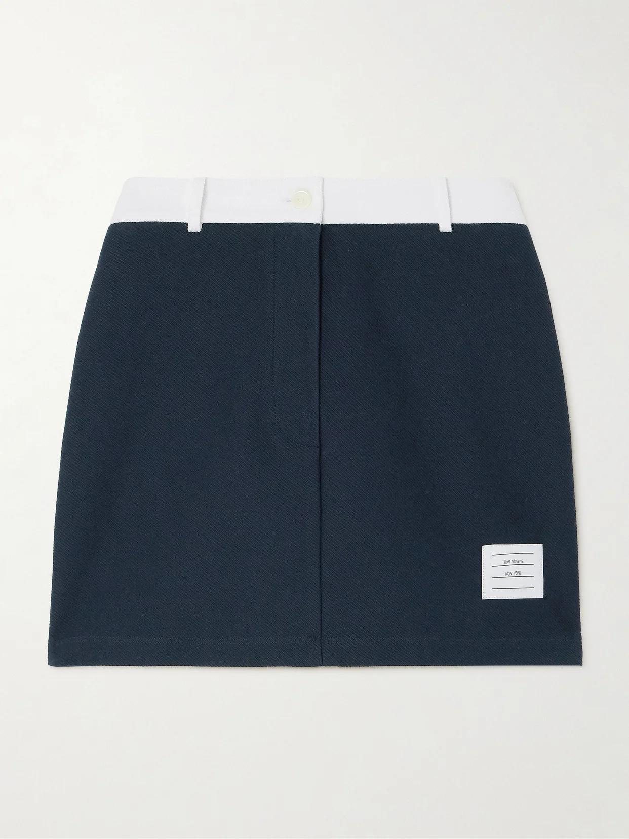 Appliquéd Two-tone Cotton-twill Mini Skirt - 1