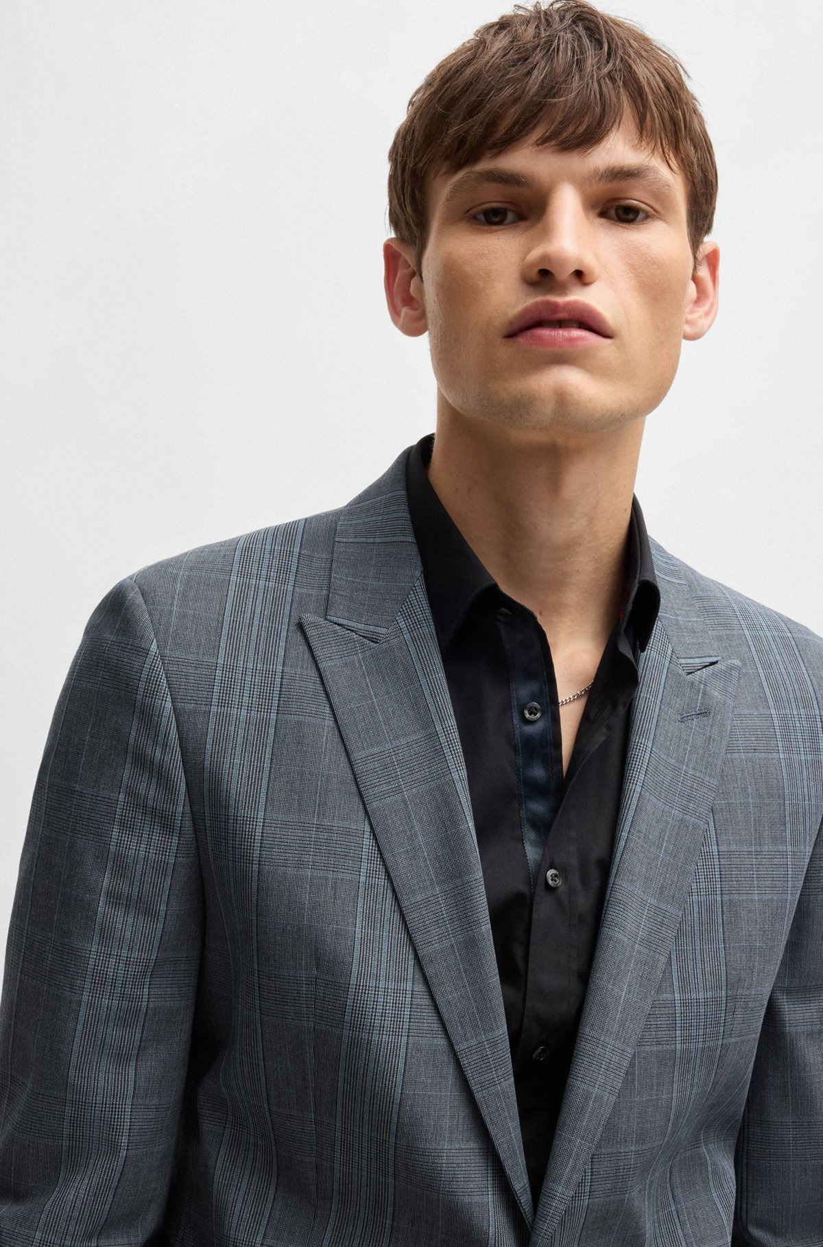 EXTRA-SLIM-FIT JACKET IN CHECKED PERFORMANCE-STRETCH FABRIC - 5