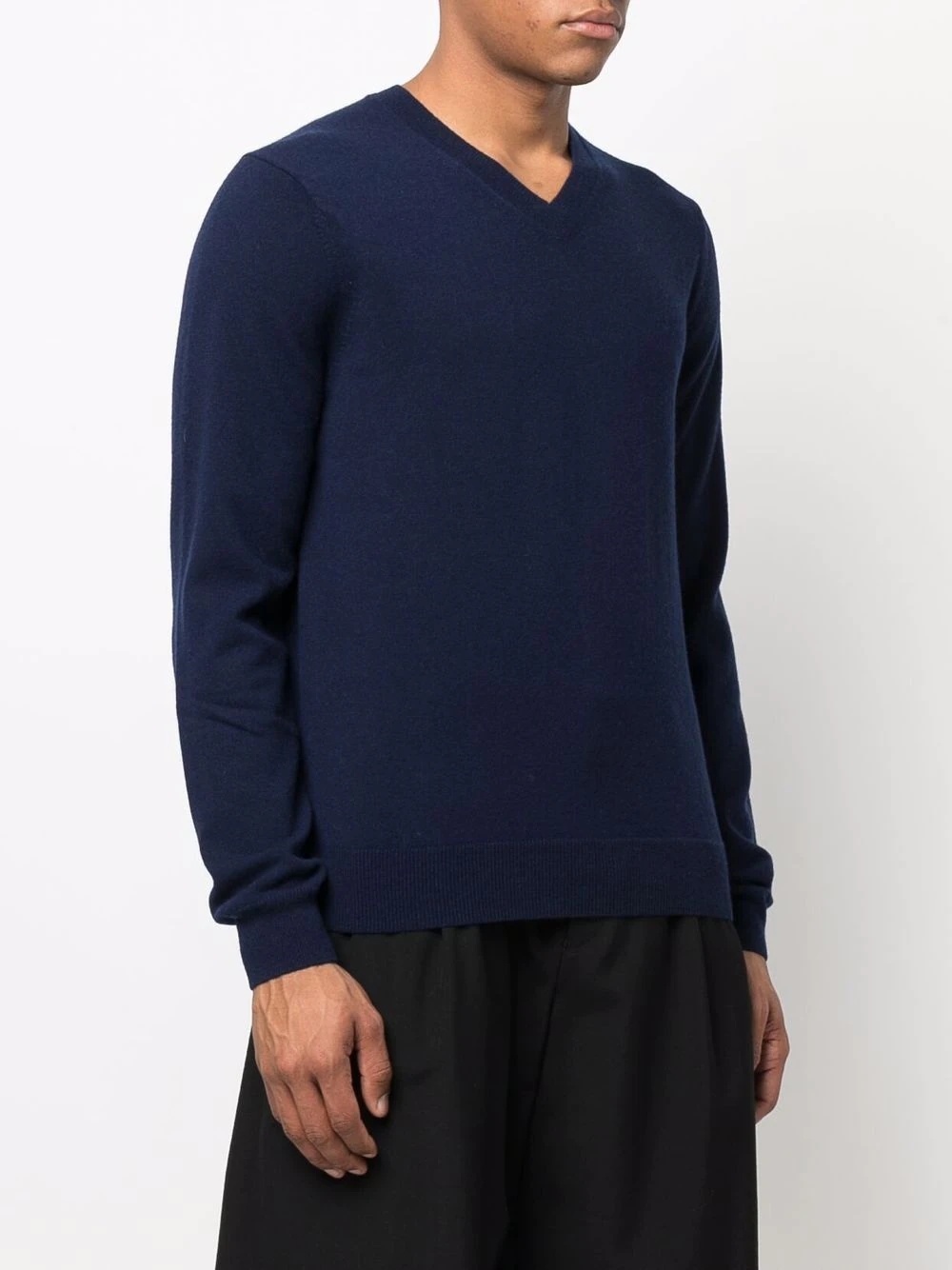 fine-knit V-neck jumper - 3