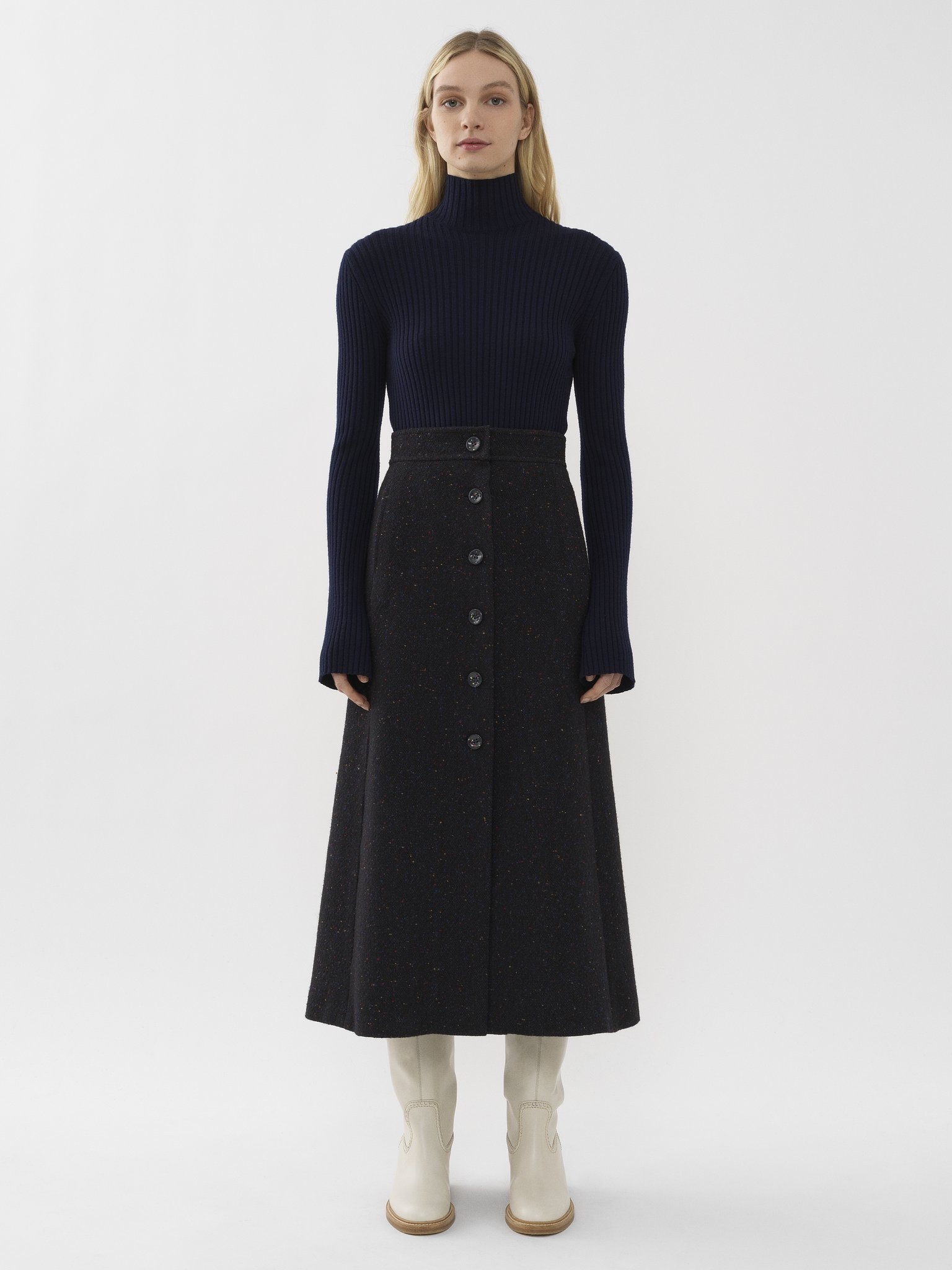 A-LINE MID-LENGTH SKIRT - 2