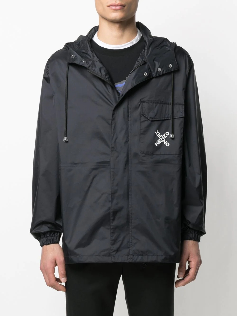 logo-print hooded rain jacket - 4