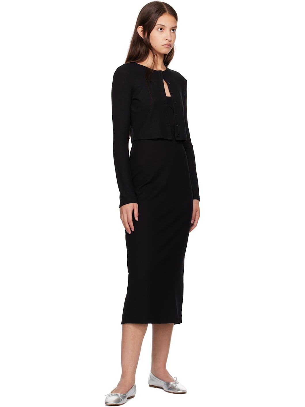 Black Lauren Crop II Cardigan - 4