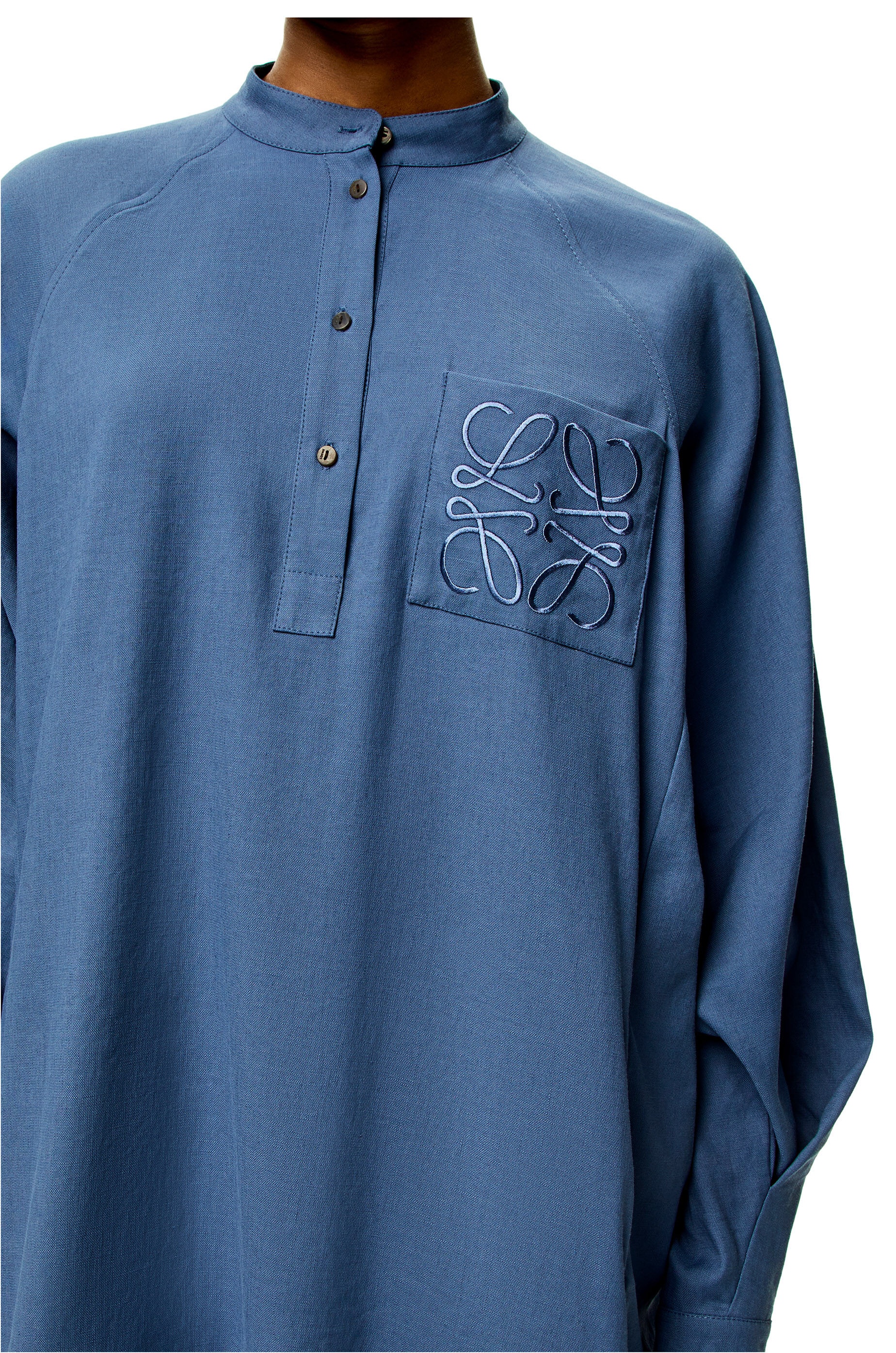 Anagram tunic dress in linen and cotton - 4