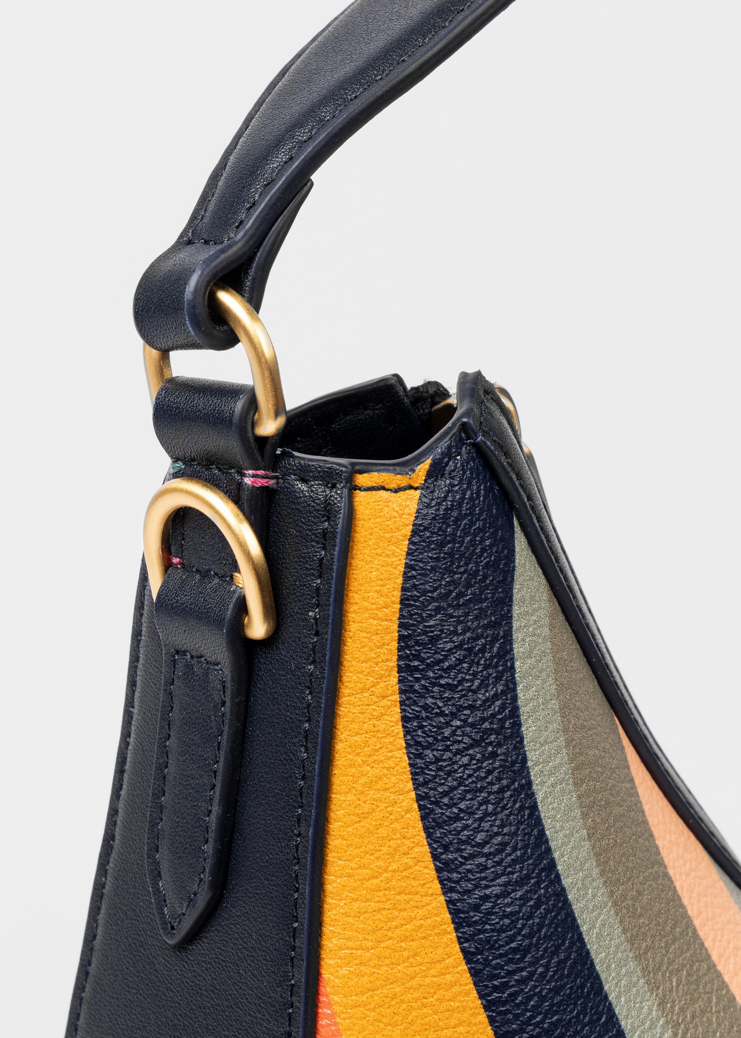Women's 'Swirl' Leather Medium Round Hobo Bag - 3