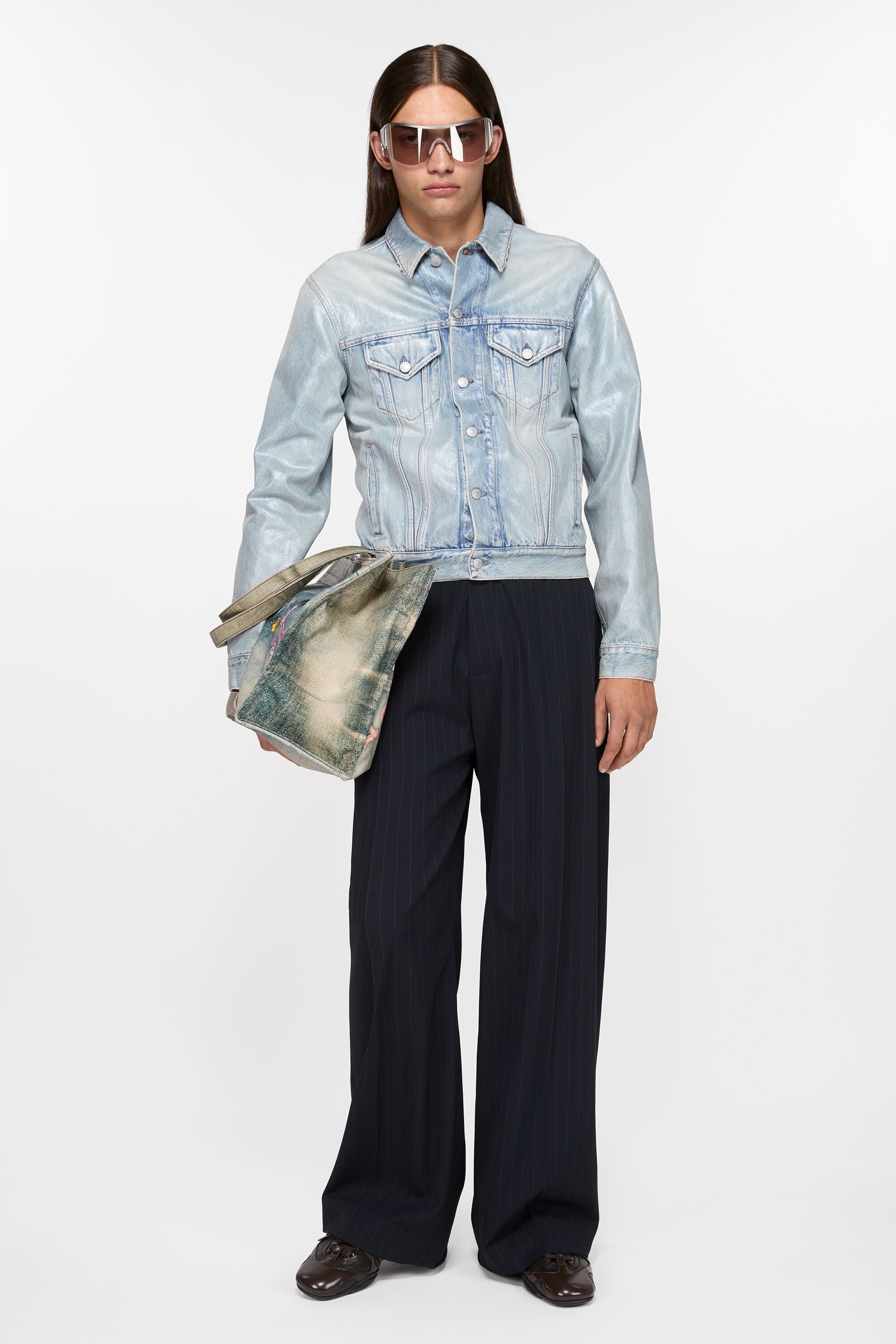 Pinstripe trousers - Navy - 4