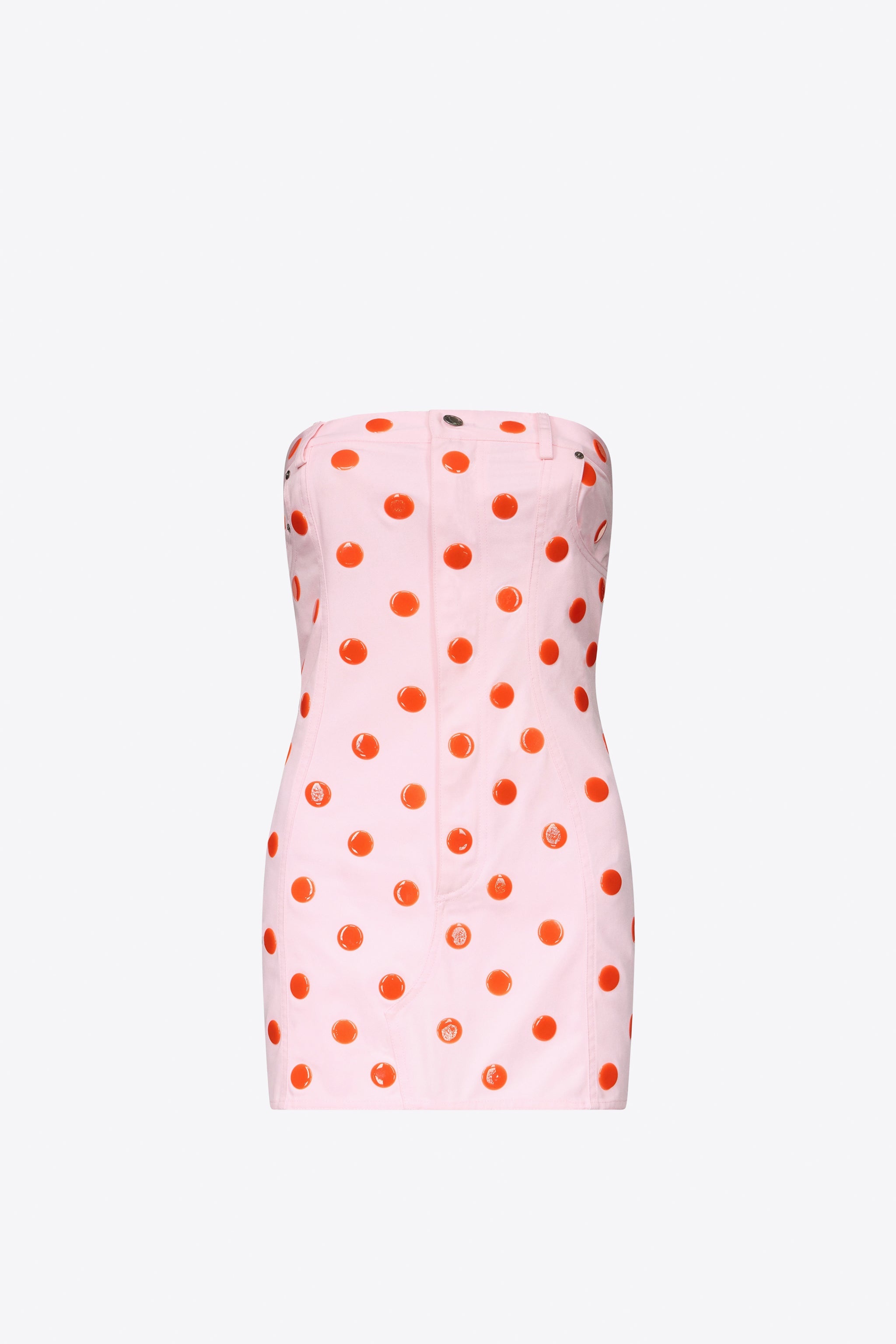 POLKA DOT STRAPLESS MINI DRESS - 1