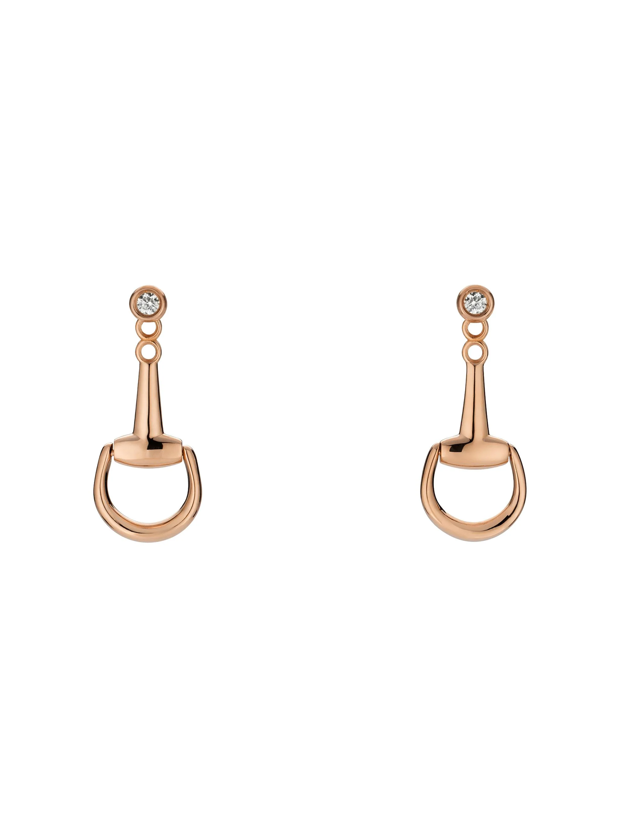 Women's 18K Rose Gold & 0.05 TCW Diamond Horsebit Ear Jackets - Gold - 1