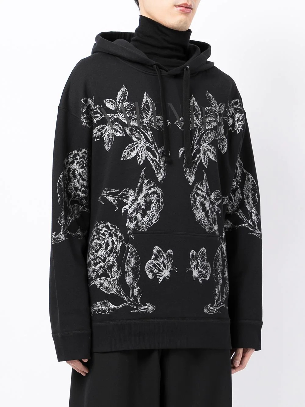 floral print hoodie - 3