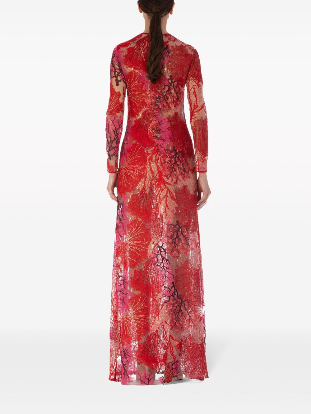 Enys coral-embroidered dress - 4