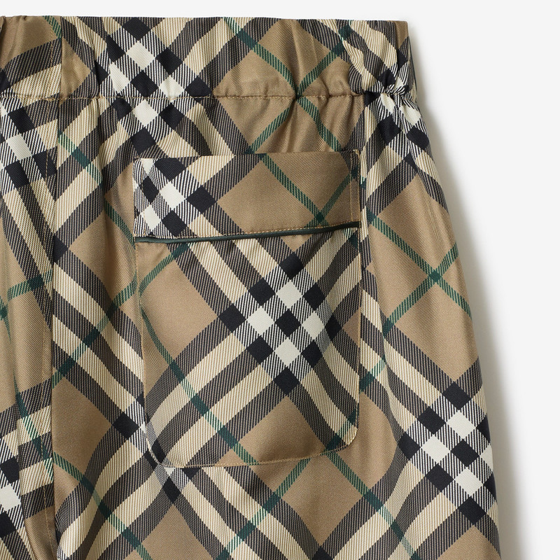 Check Silk Pyjama Trousers 4